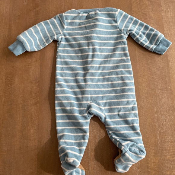 🎀  5 for $30 Just for you Footie Zipper Pajamas Soft Fleece 3M blue teddy bear - Picture 5 of 5